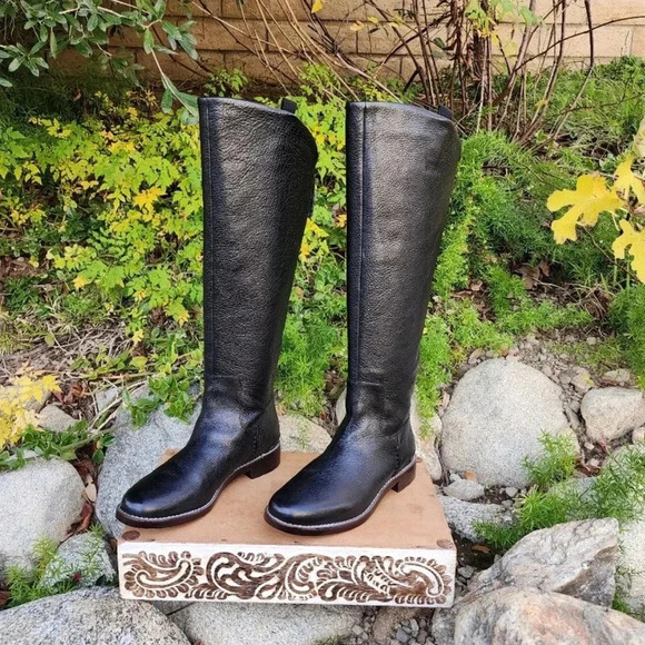 Anthropologie x Franco Sarto Black Leather Boots - Picture 1 of 10